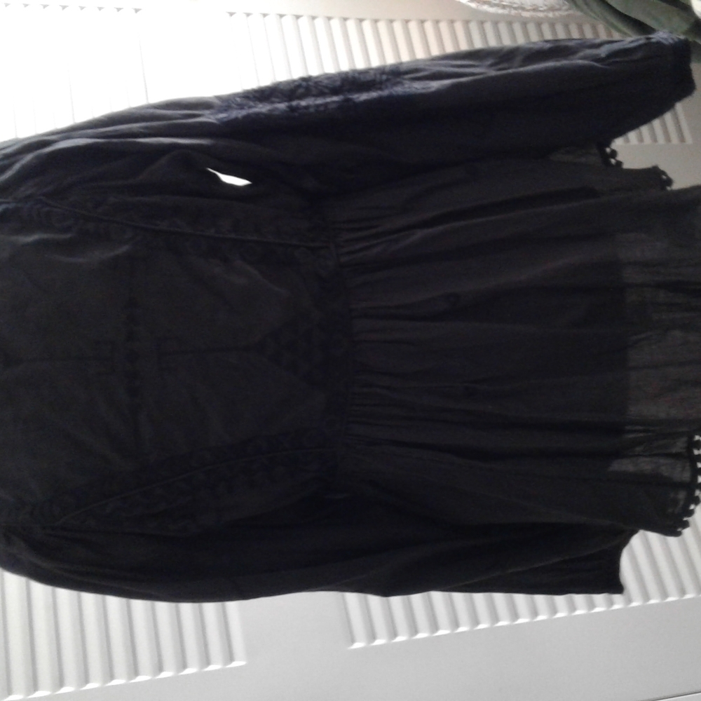 Free People, beautiful Black with Sliver Trim Jacket - Picture 5 of 11